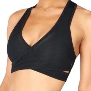 Fabletics Faye Medium Impact  Cross-Front Sports Bra Mesh NWT Size M